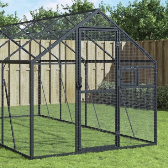 Vidaxl Fuglehus Antrasitt 1.79X4X1.85 M Aluminium