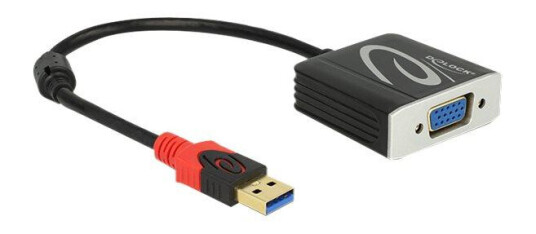 Delock USB 3.0 VGA Ekstern Videoadapter - 1920x1200, 0,2 m, Svart Delock USB 3.0 VGA Ekstern Videoadapter - 1920x1200, 0,2 m, Svart
