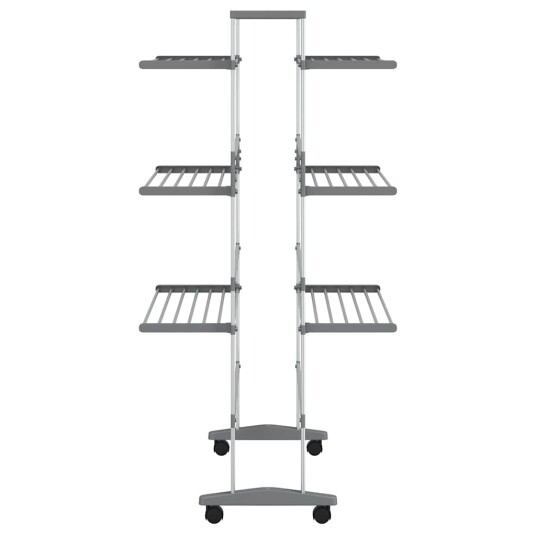 vidaXL Tørkestativ med hjul 89x64x129 cm aluminium