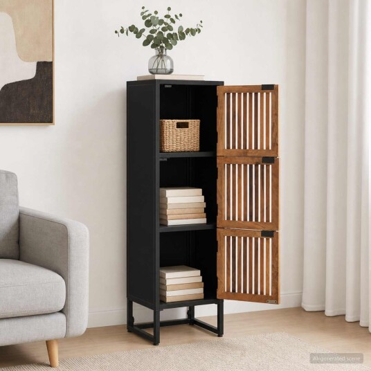 vidaXL Høyskap 35 x 30 x 120 cm Massivt mango tre og konstruert tre