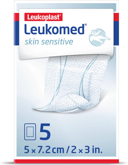 Leukoplast Leukomed Skin Sensitive Sårbandasje, 5x7,2cm, 5 stk.