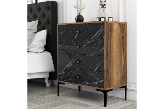 Ameias Kommode 76x90,7 cm Brun/Svart   Hanah Home
