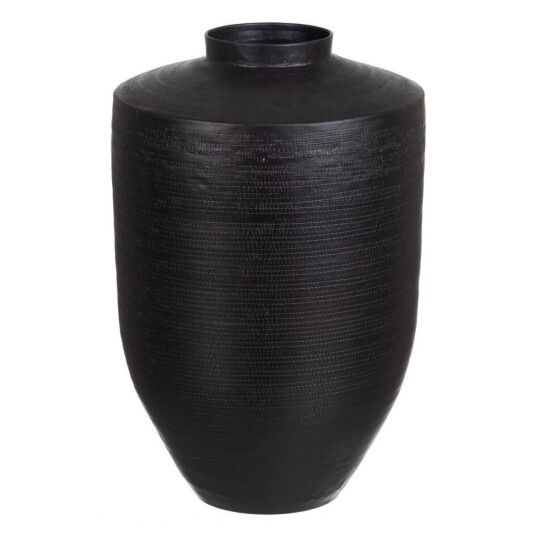 Bigbuy Home Vase Svart Aluminium 26,5 X 26,5 X 41 Cm