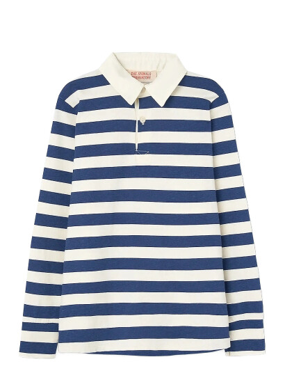 THE ANIMALS OBSERVATORY Stripes Navy Eel Polo Shirt - Navy - 12 Y