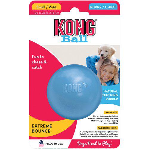 Kong Puppy Ball Hundeleke Til Valp (2 Størrelser) Small Blå