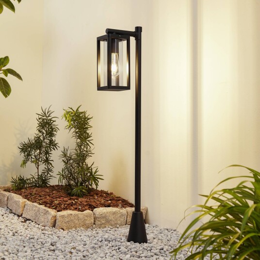 Lucande Siveta stibelysning 100 cm 1-lys svart aluminium