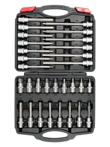 Yato Yt-77540, Støpselsett, 1/2", Metrisk, 30 Hoder, 5,6,7,8,10,11,12,13,14,17,19 Mm, Kromvanadiumstål Yato Yt-77540, Støpselsett, 1/2", Metrisk, 30 Hoder, 5,6,7,8,10,11,12,13,14,17,19 Mm, Kromvanadiumstål