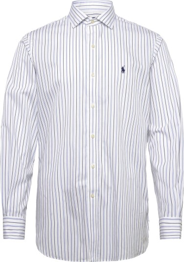 Polo Ralph Lauren Custom Fit Striped Poplin Shirt Blue 17 Polo Ralph Lauren Custom Fit Striped Poplin Shirt Blue 17