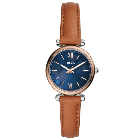 Fossil Dameklokke ES4701 Carlie Mini Blå/Lær Ø28 mm