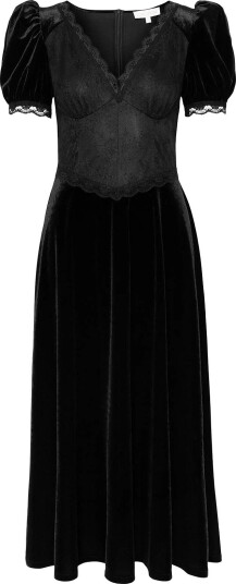 Love Lolina Francis Velvet Midi Dress BLACK S