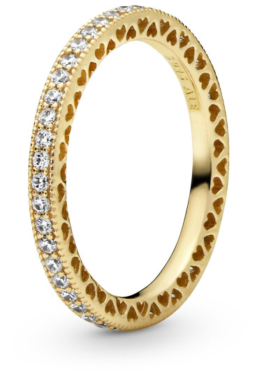 Pandora, Ring i gullforgylt 925 sølv med zirkoner str. 56