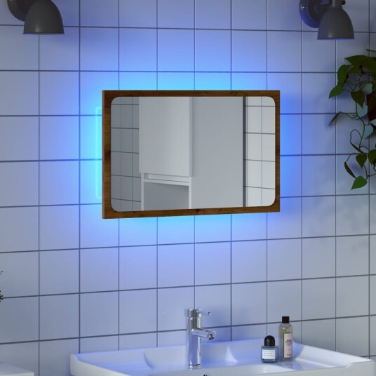 vidaXL Baderomsspeil med LED-lys betonggrå 60x8,5x38 cm vidaXL Baderomsspeil med LED-lys betonggrå 60x8,5x38 cm
