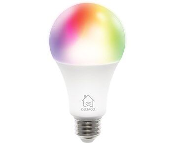 Deltaco Smart E27 RGB, WiFi, 9W, 2700K-6500K, dimbar