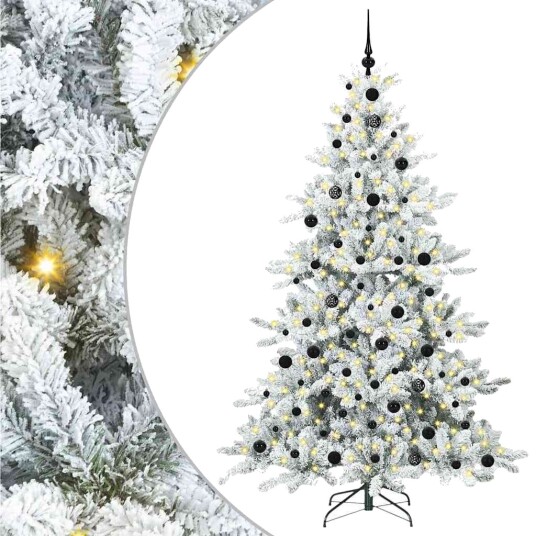  Kunstig sammensatt juletre med 300 LED med stativ 210 cm PVC