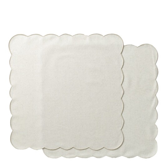 Ziczac Scallopped tekstilserviett 2 stk 40x40 cm natur Ziczac Scallopped tekstilserviett 2 stk 40x40 cm natur