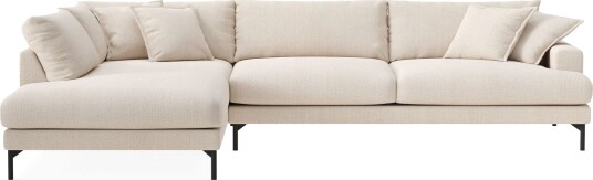 Menard Premium 5 seters venstrevendt L formet dyp sjeselongsofa i chenille Lysbeige Menard Premium 5 seters venstrevendt L formet dyp sjeselongsofa i chenille Lysbeige