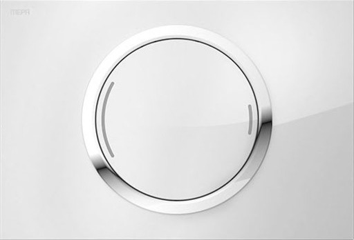 MEPAzero betjeningsplate, 2-delt, hvitt glass, utenpåliggende/planum white
