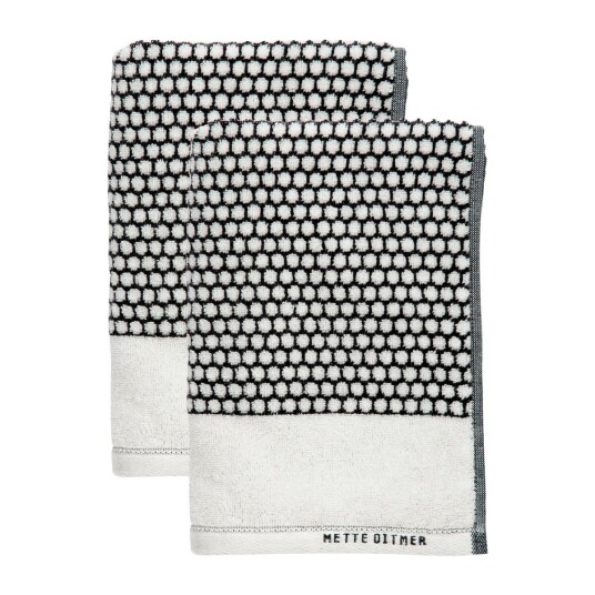 Mette Ditmer Grid gjestehåndkle 38 x 60 cm 2-pakning Sort-offwhite Mette Ditmer Grid gjestehåndkle 38 x 60 cm 2-pakning Sort-offwhite