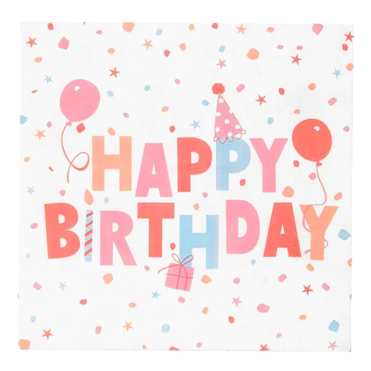 Talking Tables Servietter Happy Birthday - 20-pakning