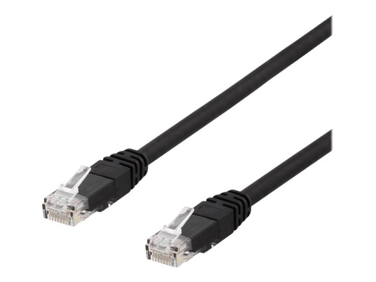 Deltaco Koblingskabel Cat6a 30 cm U/UTP Halogenfri Svart