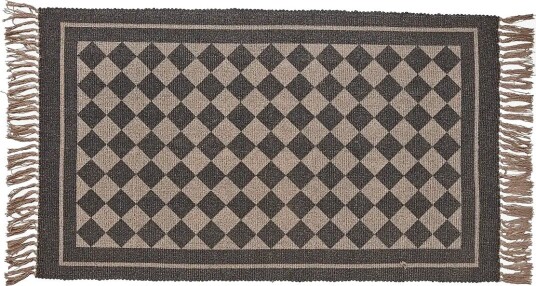 Noble House Rug Check Black 140X200 - BLACK - 140X200 cm