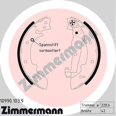 Bremsesko sett ZIMMERMANN 10990.103.9
