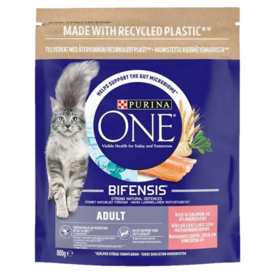 Purina ONE Voksen Laks 3 kg Tørrfôr for Katt med Helse og Pels