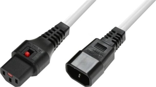 Digitus Strømkabel Iec Lock 3X1mm2 Iec C14/Iec C13 Rett M/Z 3 M Hvit Iec-Pc1076