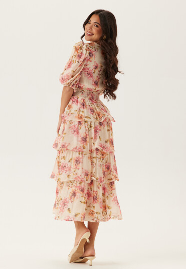 Bubbleroom Balloon Sleeve Flounce Ankle Dress Multi/patterned XS Bubbleroom Balloon Sleeve Flounce Ankle Dress Multi/patterned XS
