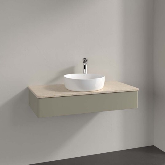 Villeroy & Boch Antao Servantskap med 1 skuff 100x50x19 cm u/lys Steingrå/Crème Villeroy & Boch Antao Servantskap med 1 skuff 100x50x19 cm u/lys Steingrå/Crème