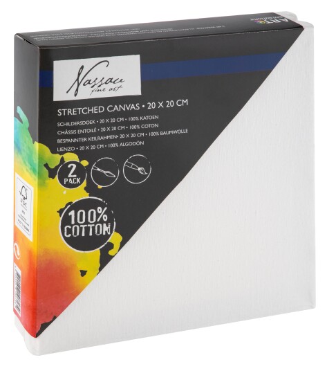 Nassau Fine Art lerret i bomull 2-pack 20x20 cm Nassau Fine Art lerret i bomull 2-pack 20x20 cm