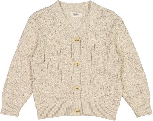 Wheat Knit Cardigan Perle Fossil (128 / 8 år)