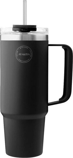 AYA&IDA Thermo Cup With Straw Black 885 ML