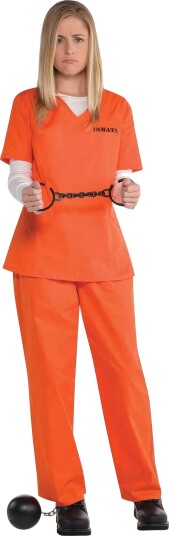 Orange Fange Dame Kostyme - X-Large