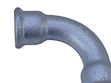 Bøjning 90° Galvaniseret Lang Muffe/Muffe 1 1/2