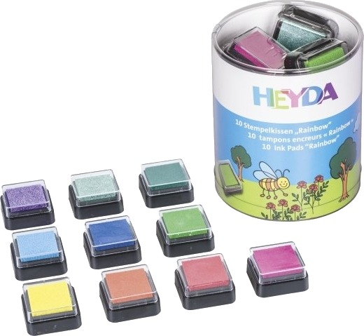 Heyda 204888470 Blekkpute For Barn Lilla Rosa Blå Grønn Rød Fiolett Gult 30 Mm 30 Mm