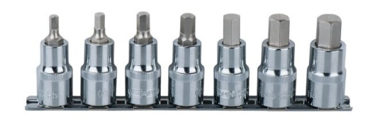 Ks Tools 918.1335, Støpselsett, 1/2", Metrisk, 7 Hoder, 5,6,7,8,10,12,14 Mm, Kromvanadiumstål
