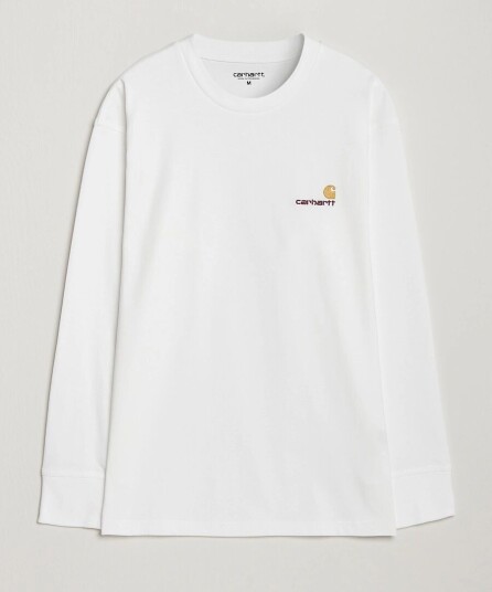 Carhartt WIP American Script Long Sleeve T Shirt White