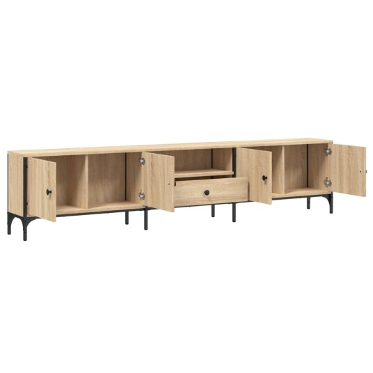 vidaXL TV-benk med skuff sonoma eik 200x25x44 cm konstruert tre 8721012340404