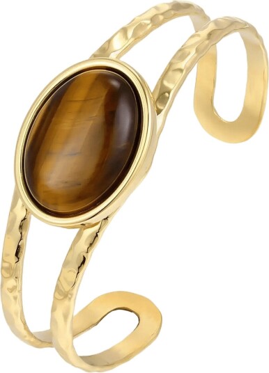 Bud To Rose Retro Bangle Brown/Gold   Gold   ONE SIZE