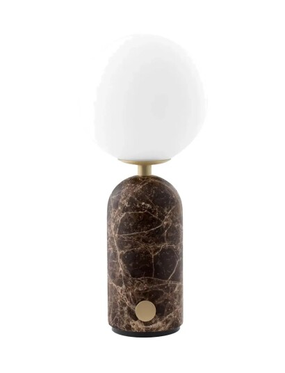 Globen Lighting Portable Table Lamp Torrano Brown Marble Brown 12X12X28CM Globen Lighting Portable Table Lamp Torrano Brown Marble Brown 12X12X28CM