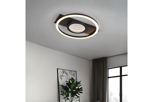 Trio Lighting Taklampe Wheeler Rund Matt svart