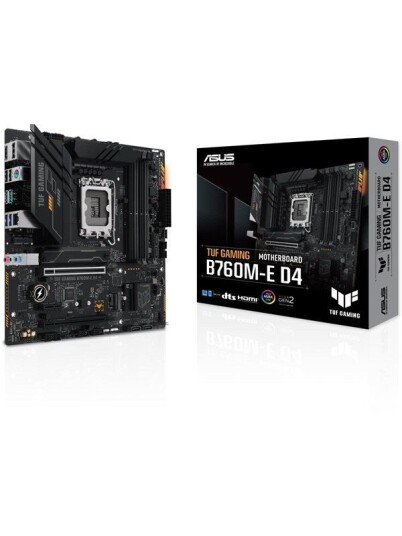 ASUS TUF GAMING B760M-E D4 (V2) Hovedkort - Intel B760 - Intel LGA1700 socket - DDR4 RAM - Micro-ATX