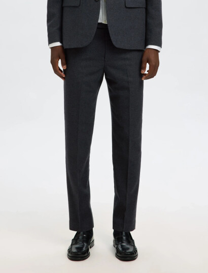 Selected Slhslim-Reed Wool Trs Noos - Navy - 46