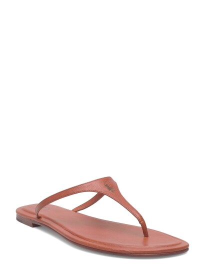Polo Ralph Lauren Polo Play Calfskin Thong Sandal Brown 40