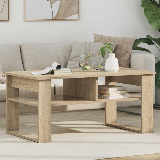Kaffebord med lagring Sonoma eik 96 x 54 x 44 cm Konstruert tre