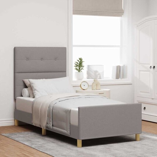 Sengramme Taupe 100x200 cm Stoff