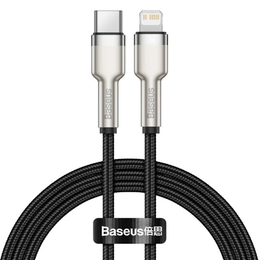 Baseus Cafule 20W USB-C til Lightning Kabel 1m – Svart
