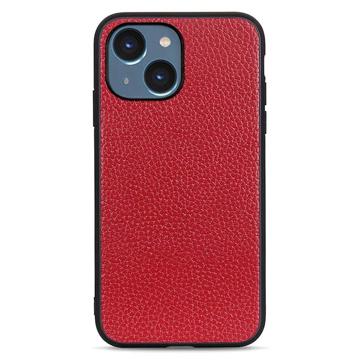 Elegant iPhone 14 Plus Lær Deksel Rød