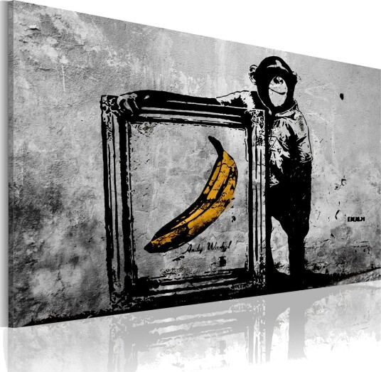 Bilde Inspired by Banksy black and white 120x80 Artgeist sp. z o. o.